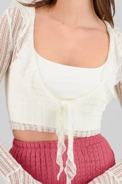 Shasa Deep V-Neck Lace Blouse