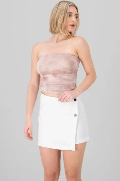 Shasa Degraded Mesh Top With Rhinestone