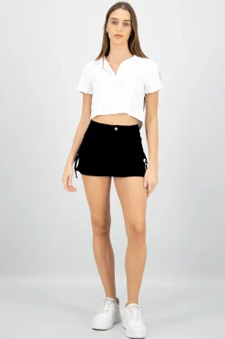 Shasa Denim Cargo Mini Skirt