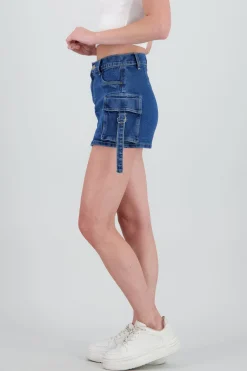 Shasa Denim Cargo Mini Skirt
