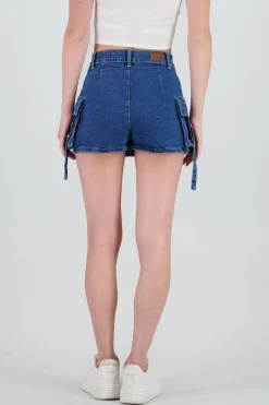 Shasa Denim Cargo Mini Skirt