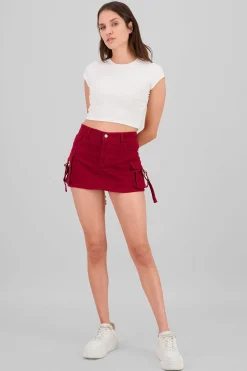 Shasa Denim Cargo Mini Skirt