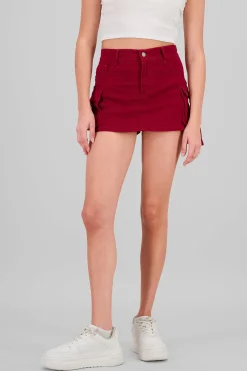 Shasa Denim Cargo Mini Skirt