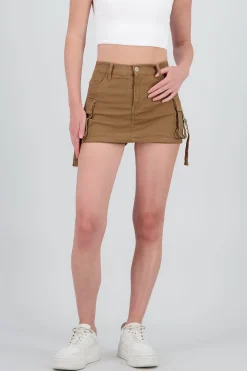 Shasa Denim Cargo Mini Skirt