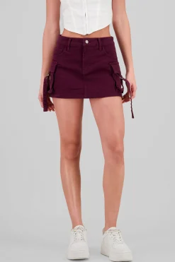 Shasa Denim Cargo Mini Skirt