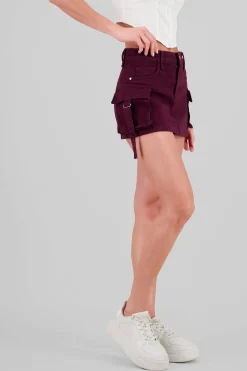Shasa Denim Cargo Mini Skirt