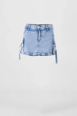 Shasa Denim Cargo Mini Skirt