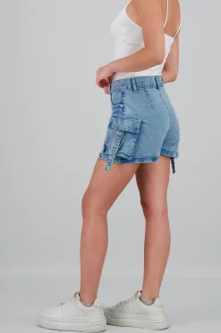Shasa Denim Cargo Mini Skirt