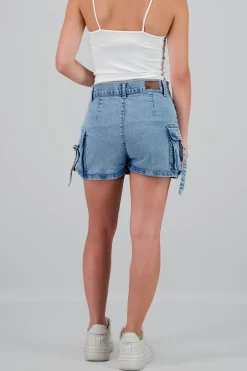 Shasa Denim Cargo Mini Skirt