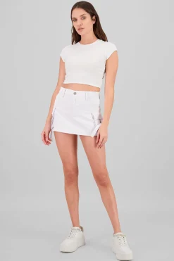 Shasa Denim Cargo Mini Skirt