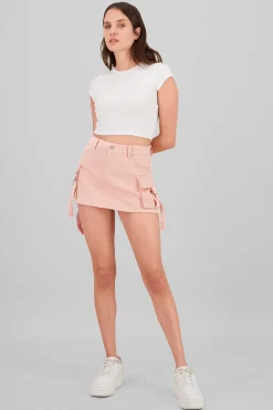 Shasa Denim Cargo Mini Skirt