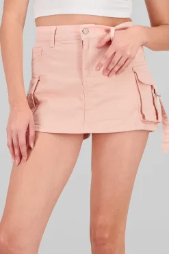 Shasa Denim Cargo Mini Skirt