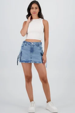 Shasa Denim Cargo Skort