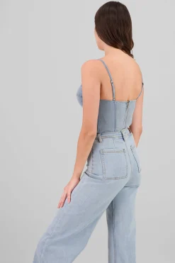 Shasa Denim Corset with Boning