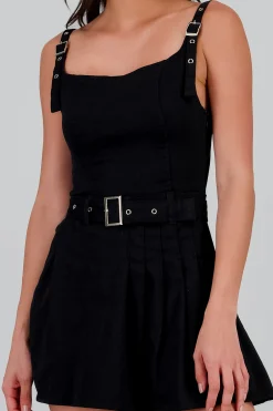 Shasa Denim Dress with Belt Details