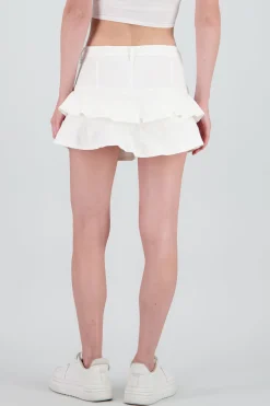 Shasa Denim ruffled skort