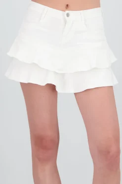 Shasa Denim ruffled skort