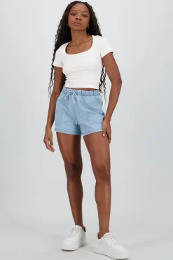 Shasa Denim Shorts with Plain Pockets