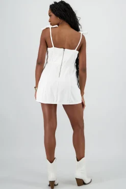 Shasa Denim Straps Mini Dress