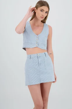 Shasa Denim Striped Top