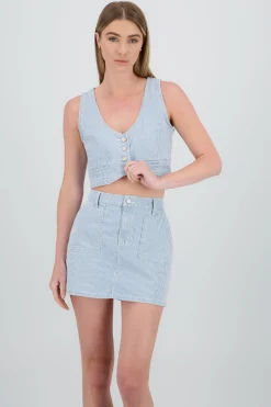 Shasa Denim Striped Top