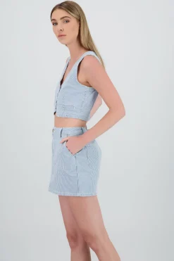 Shasa Denim Striped Top