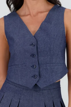 Shasa Denim Tailored Vest