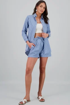 Shasa Detail Bow Striped Short