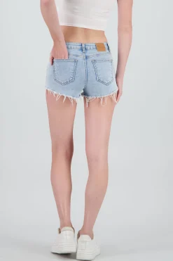 Shasa Distressed denim short with pockets
