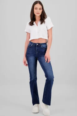 Shasa Distressed Flared Jeans