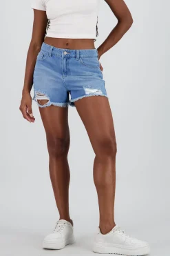 Shasa Distressed Shorts with Fringes