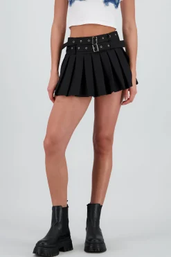 Shasa Double Belt Mini Skirt