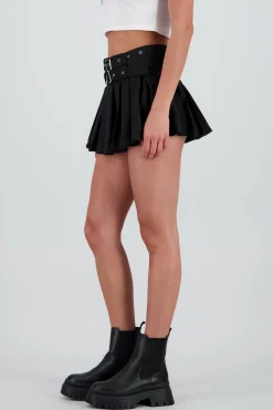 Shasa Double Belt Mini Skirt