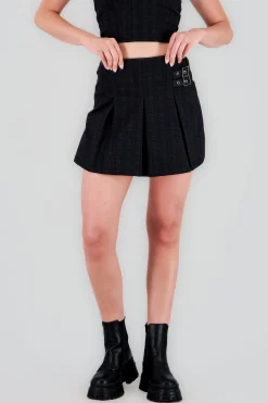 Shasa Double Buckle Detail Mini Skirt