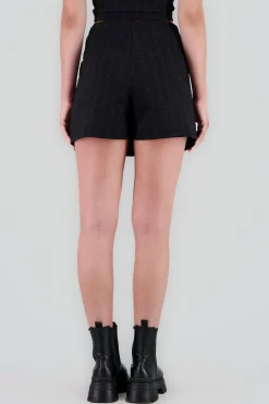 Shasa Double Buckle Detail Mini Skirt