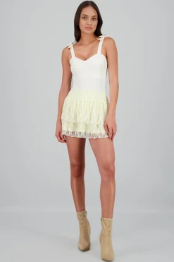 Shasa Double Layer Lace Mini Skirt