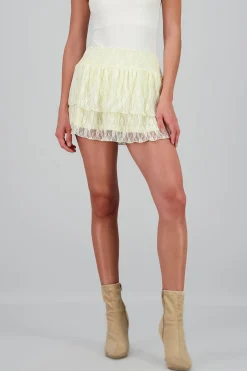 Shasa Double Layer Lace Mini Skirt