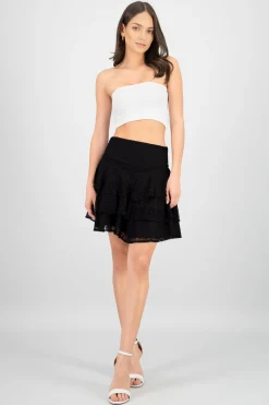 Shasa Double Layer Lace Mini Skirt