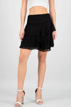 Shasa Double Layer Lace Mini Skirt