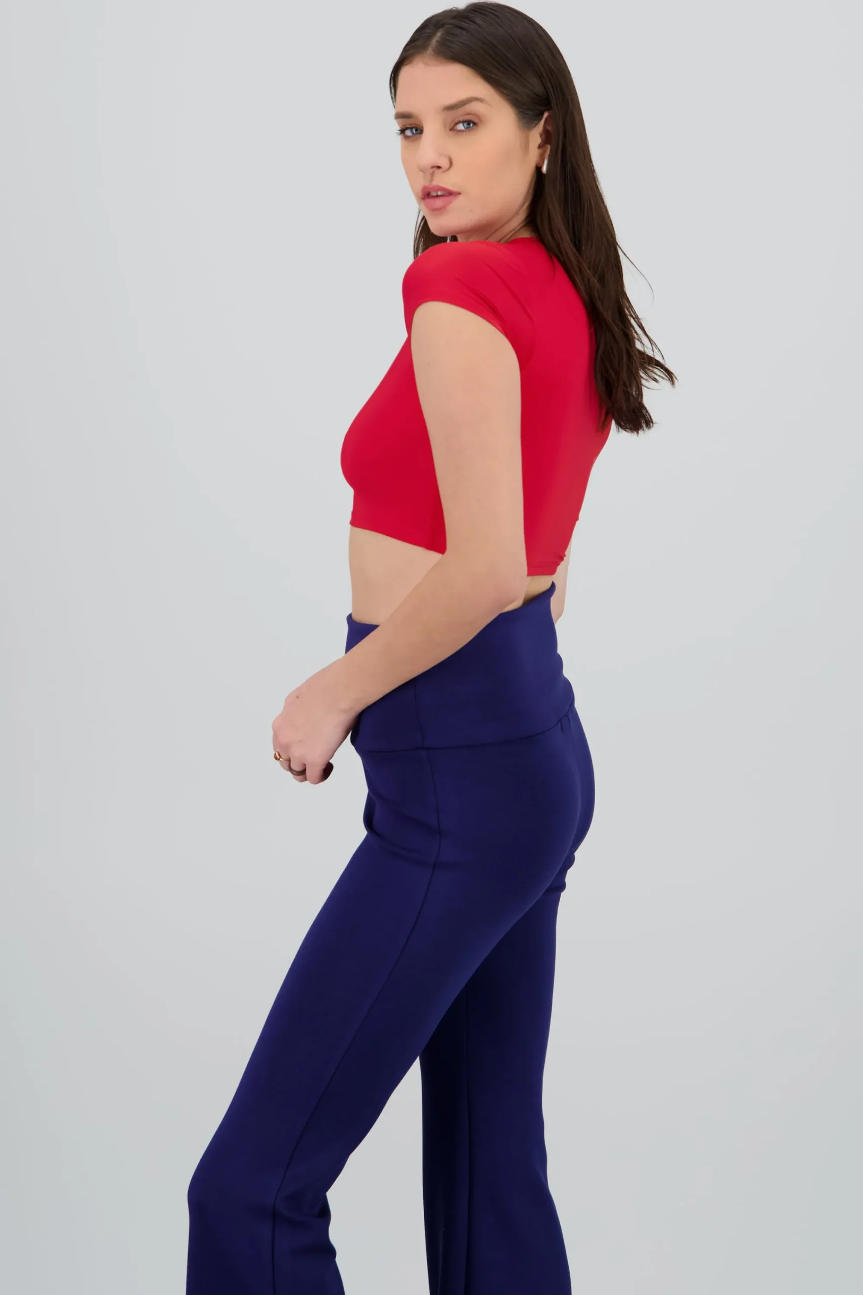 Shasa Double Layer Short Sleeve Crop Top