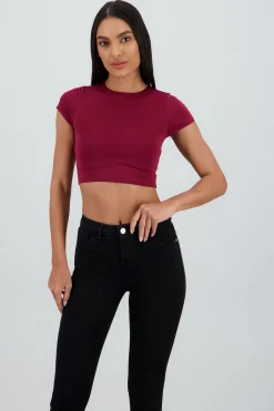 Shasa Double Layer Short Sleeve Crop Top