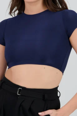Shasa Double Layer Short Sleeve Crop Top