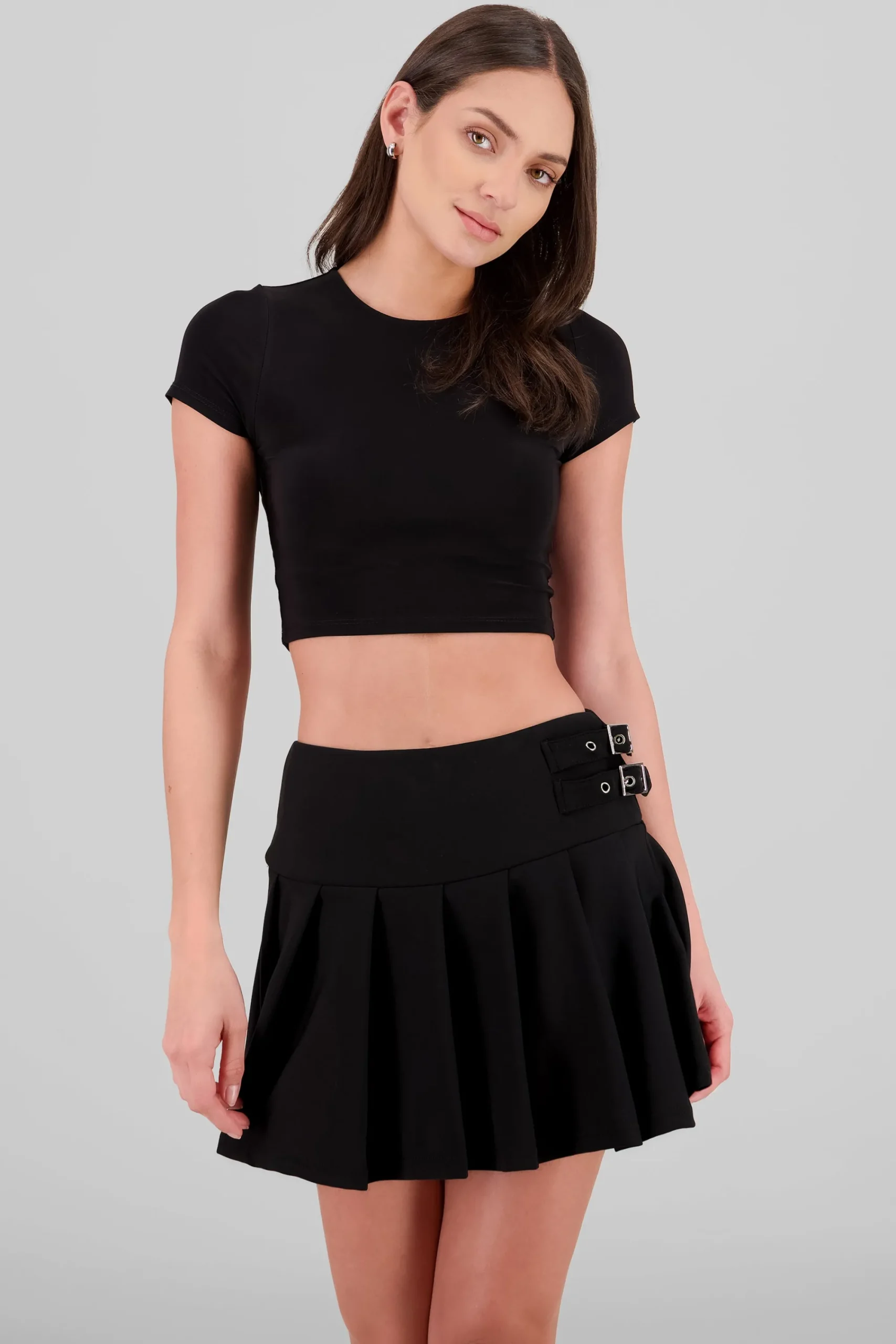 Shasa Double Layer Short Sleeve Crop Top