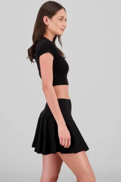 Shasa Double Layer Short Sleeve Crop Top