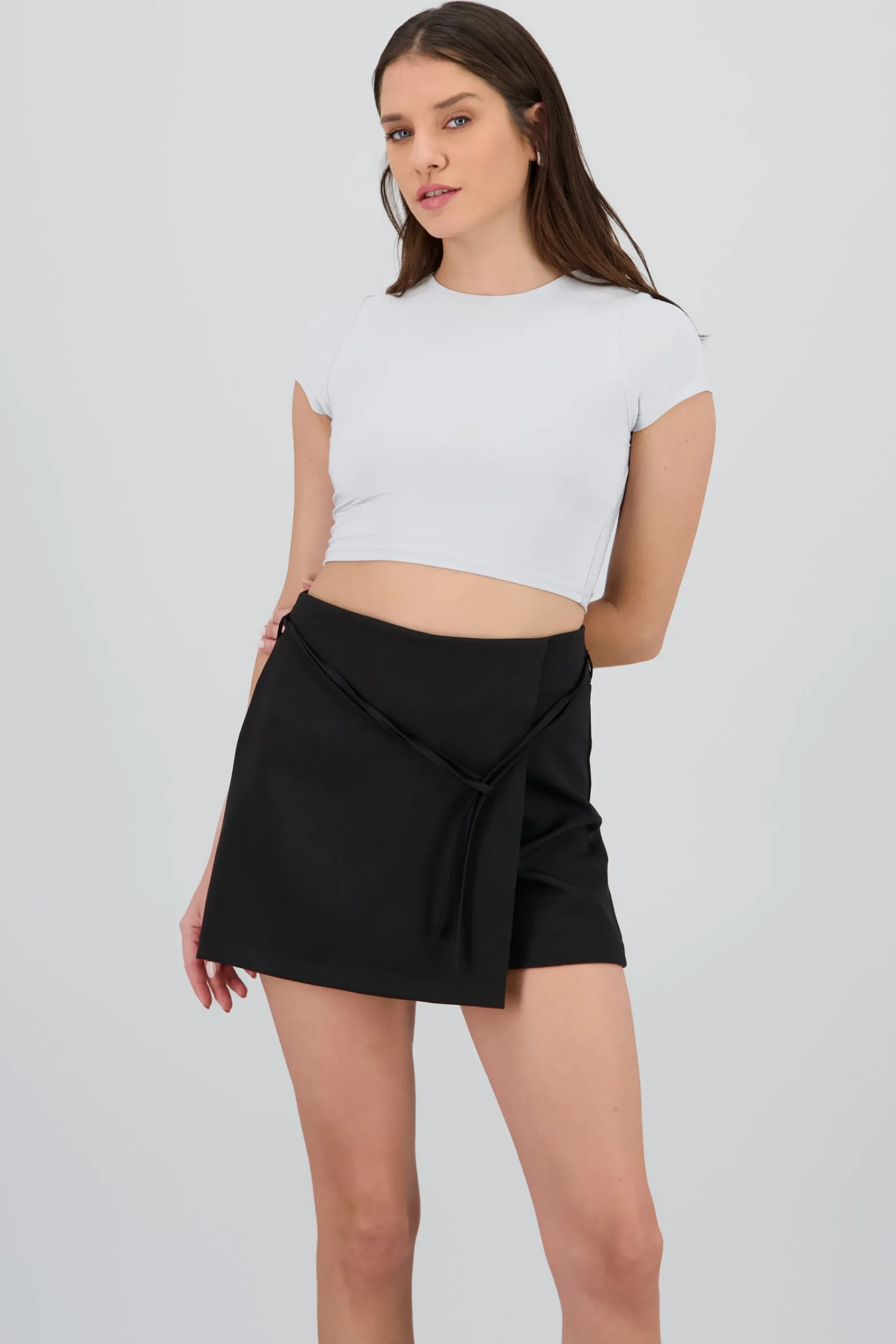 Shasa Double Layer Short Sleeve Crop Top