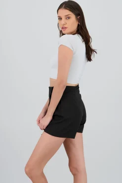 Shasa Double Layer Short Sleeve Crop Top