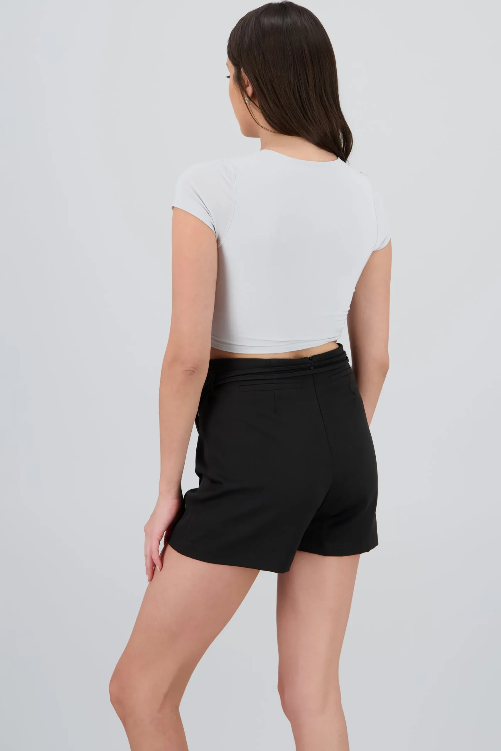 Shasa Double Layer Short Sleeve Crop Top