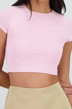 Shasa Double Layer Short Sleeve Crop Top