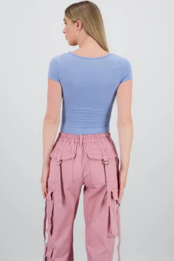 Shasa Double Layer Square Neck Bodysuit