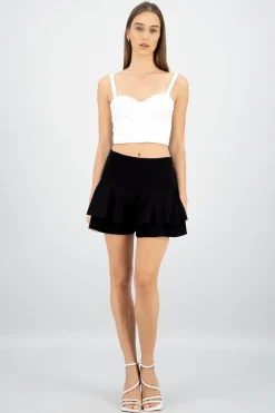 Shasa Double Ruffle Mini Skirt